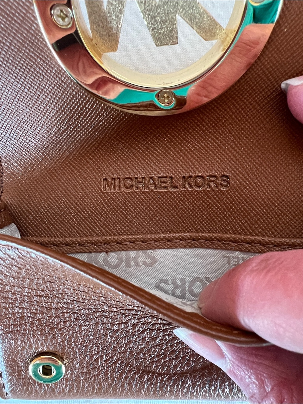 Michael Kors Fulton Brown Leather Cardholder Case - Picture 10 of 10